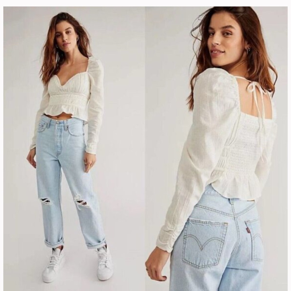 Free people Chloe Sweetheart Top - White